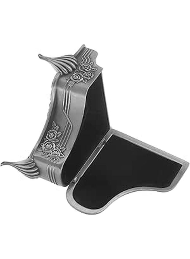 Vintage Embossed Piano Shaped Metal Jewelry Box Organizer For Bracelets Rings Earrings - Image 1