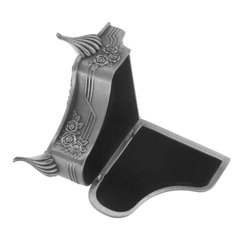 Vintage Embossed Piano Shaped Metal Jewelry Box Organizer For Bracelets Rings Earrings - Image 2