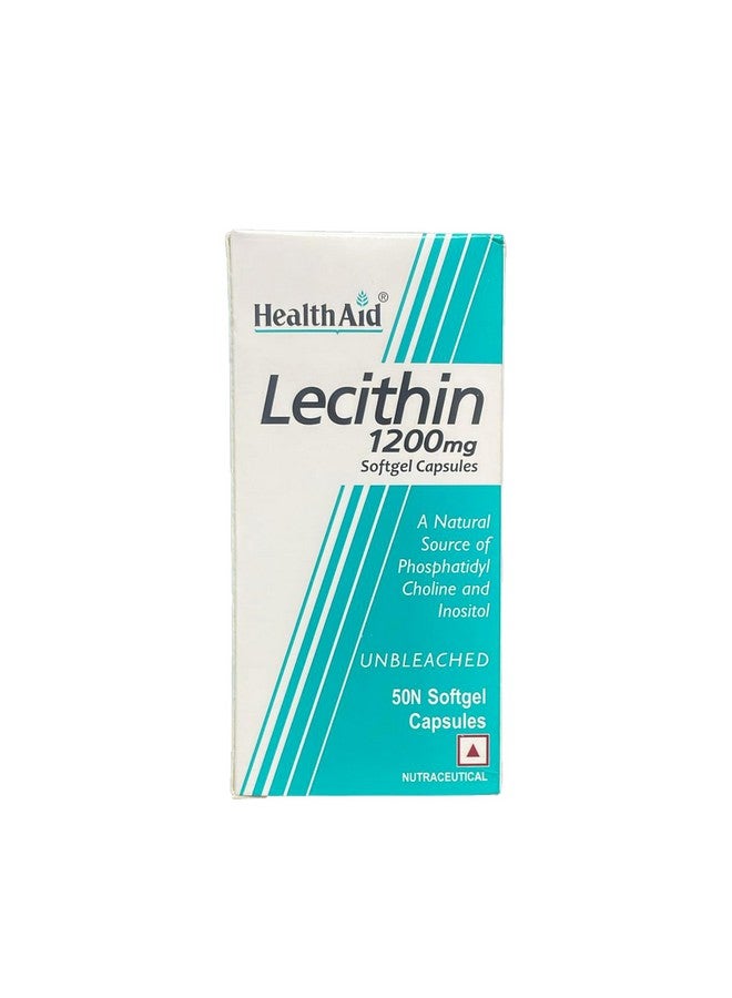 Health Aid HealthAid Lecithin 1200mg - 50 Softgel Capsules | Natural Lecithin Supplement | Supports Cognitive Function & Digestive Support | Non-GMO - Image 1