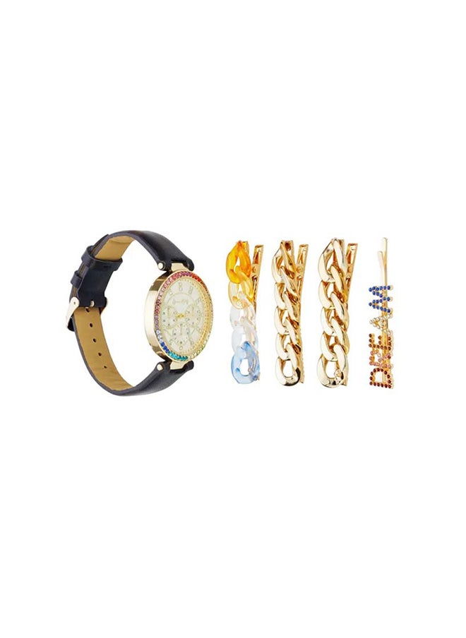 Jessica Carlyle - Ladies Casual Analog Watch & Hair Clip Set A1136G-42-A02 - Image 1