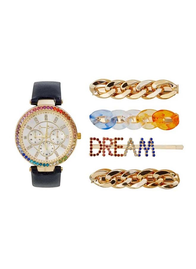 Jessica Carlyle - Ladies Casual Analog Watch & Hair Clip Set A1136G-42-A02 - Image 1