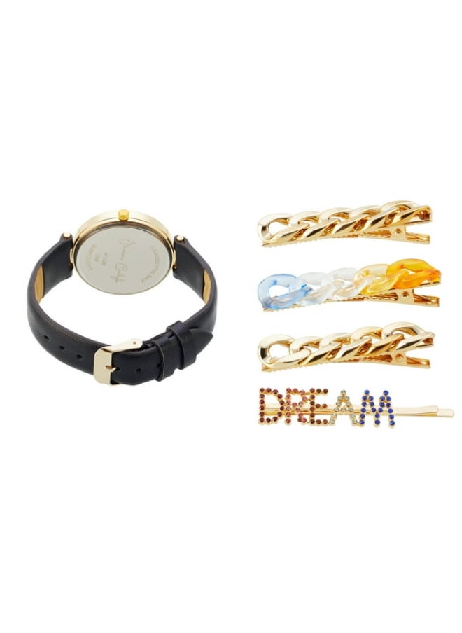 Jessica Carlyle - Ladies Casual Analog Watch & Hair Clip Set A1136G-42-A02 - Image 1