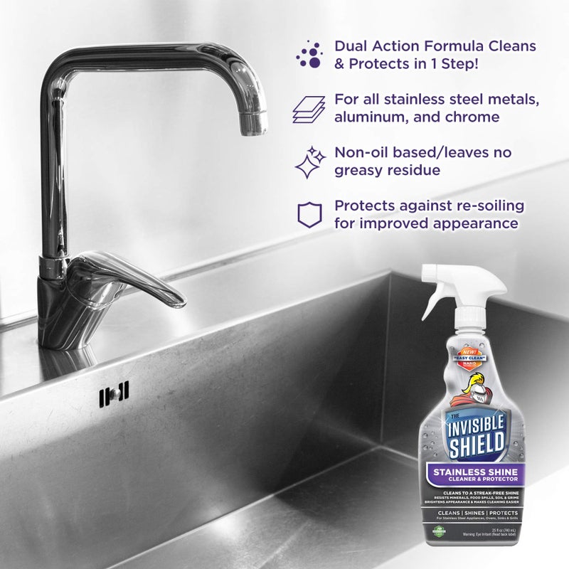 Invisible Shield Stainless Steel Cleaner & Protector with Hydrogen Peroxide - 32 fl. oz by UNELKO- Clean-X 2 pack - Image 2