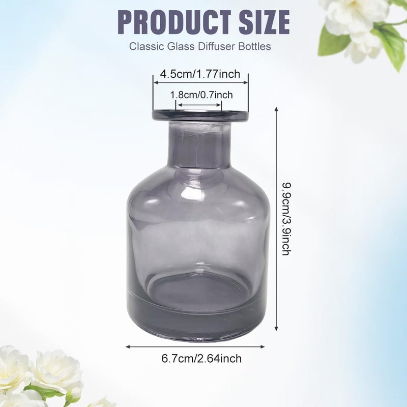 كويبي 1 قطعة زجاجة ناشر فارغة سعة 150 مل/5 أونصة، وعاء عطري، ملحقات عطرية، تستخدم مع الزيوت العطرية، ناشرات بديلة، أعواد القصب، حرف يدوية DIY، ديكور رمادي - Image 1