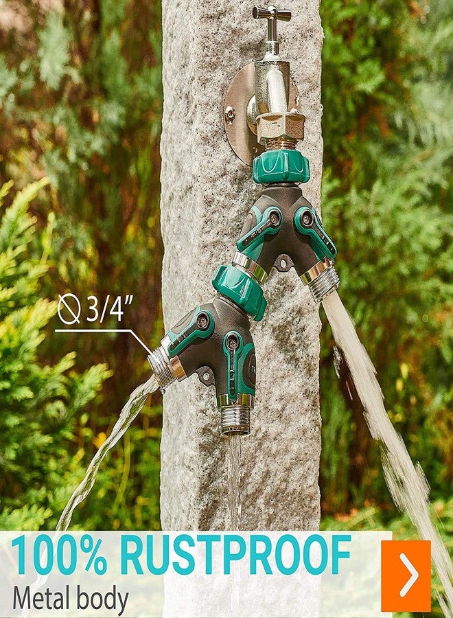 Trazon Garden Hose Splitter 2 Way Heavy Duty, Strong & Durable Garden Y Hose Splitter Connector Metal Body, Faucet Splitter, Hose Adapter, Water Tap Outdoor, Two Way Double Dual Hoses Splitter - Image 3