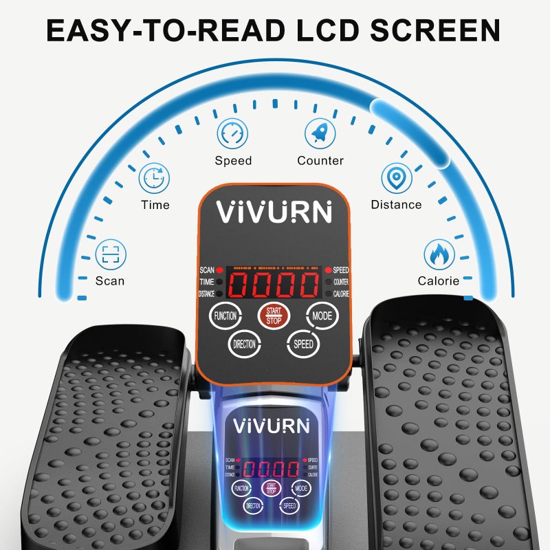 VIVURN-018 Under Desk Elliptical 12 Speed 5 Modes Mini Motorized Leg Exerciser While Sitting for Seniors As Seen on TV with Non-Slip Mat Quiet & Portable Electric Pedal Exerciser for Home and Office - Image 4