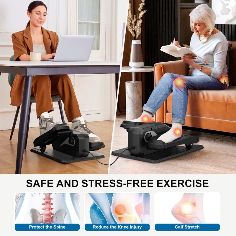 VIVURN-018 Under Desk Elliptical 12 Speed 5 Modes Mini Motorized Leg Exerciser While Sitting for Seniors As Seen on TV with Non-Slip Mat Quiet & Portable Electric Pedal Exerciser for Home and Office - Image 5