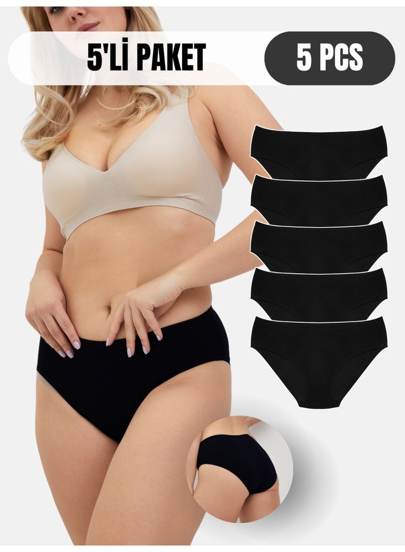 عليا أندر وير لانجري "أليا أندروير" قطن بخصر متوسط للنساء – عبوة من 5 سراويل داخلية