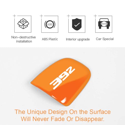 TOOLEPIC Gear Shifter Knob Cover for Dodge Challenger Charger Durango Accessory 2015-2025 – Premium ABS Plastic, Unique 392 Style Design,Header Orange,Ideal for Interior Upgrade - Image 3