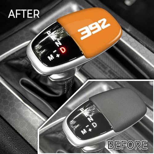 TOOLEPIC Gear Shifter Knob Cover for Dodge Challenger Charger Durango Accessory 2015-2025 – Premium ABS Plastic, Unique 392 Style Design,Header Orange,Ideal for Interior Upgrade - Image 4