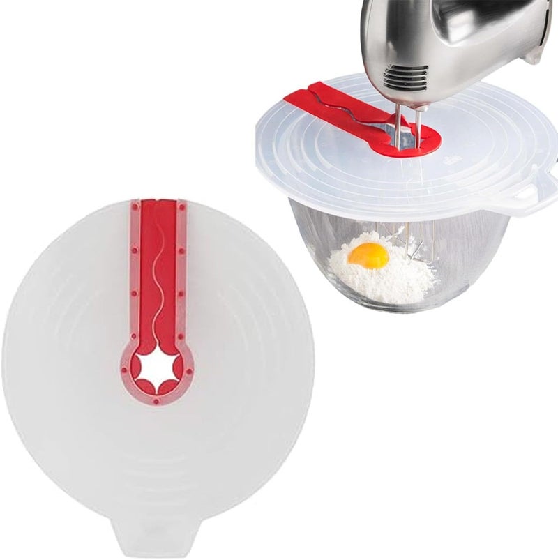 Adjustable Kitchen Splash Guard for Egg Beaters and Dough Mixers Five Level Versatile Shield Fits Various Mixing Bowls for Mess Free Baking Prep - Image 1