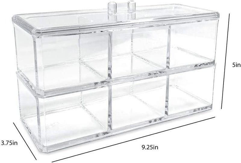 Snazzy Stackable Clear Plastic Organizer Drawers With Lid, 2 Piece Set, Organize Cosmetics and Beauty Supplies on a Vanity - Save Space Gadgets Jewelry Storage Box Display for Makeup - Image 4