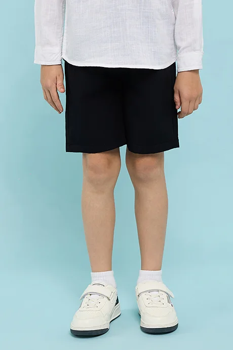 أر أند بي Solid Shorts with Drawstring Waist