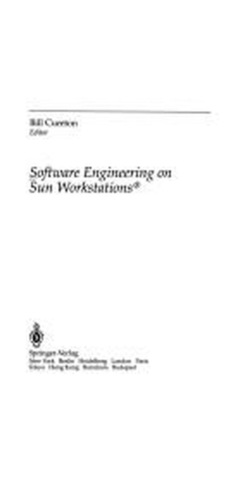 Software engineering on Sun workstations | Paperback | Published by Telos/Springer-Verlag
