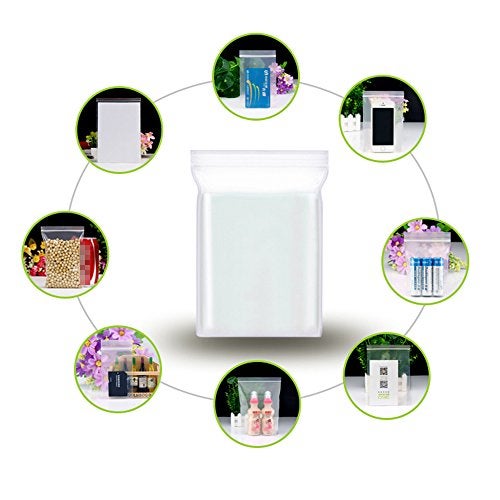 Cherodada 4" x 6" (100 pcs) 4 Mil Clear Reclosable Bags, Heavy Duty Small Plastic Clear Reclosable Poly Durable Zipper Bags - Image 5