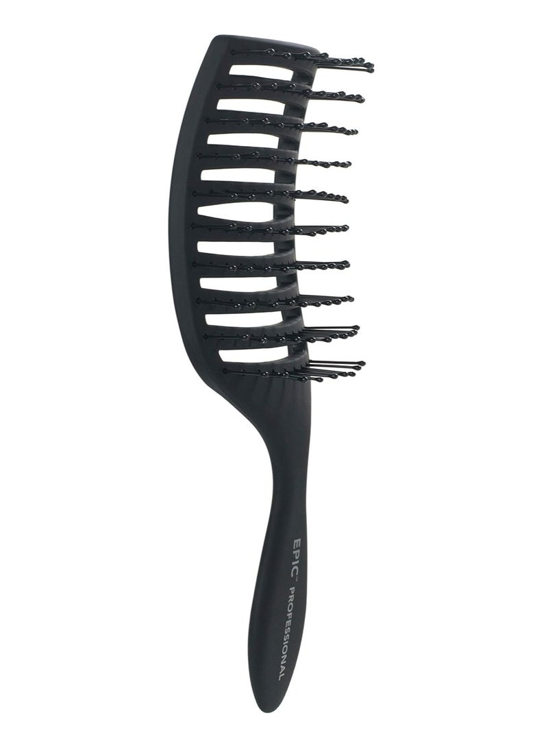 Wet Brush Epic Quick Dry Vent Hairbrush – Black Professional Heat-Resistant Detangling Brush for Wet or Dry Hair | Vented Design for Faster Blow-Drying - Image 2