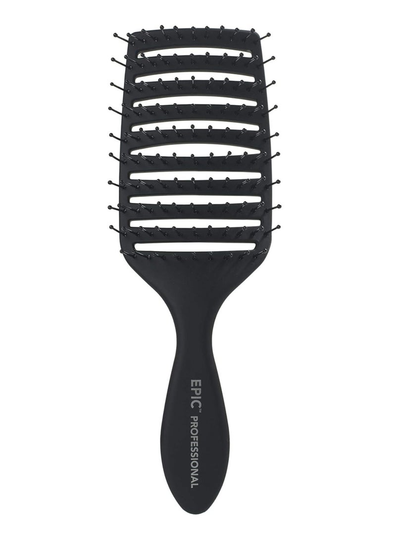 Wet Brush Epic Quick Dry Vent Hairbrush – Black Professional Heat-Resistant Detangling Brush for Wet or Dry Hair | Vented Design for Faster Blow-Drying - Image 1