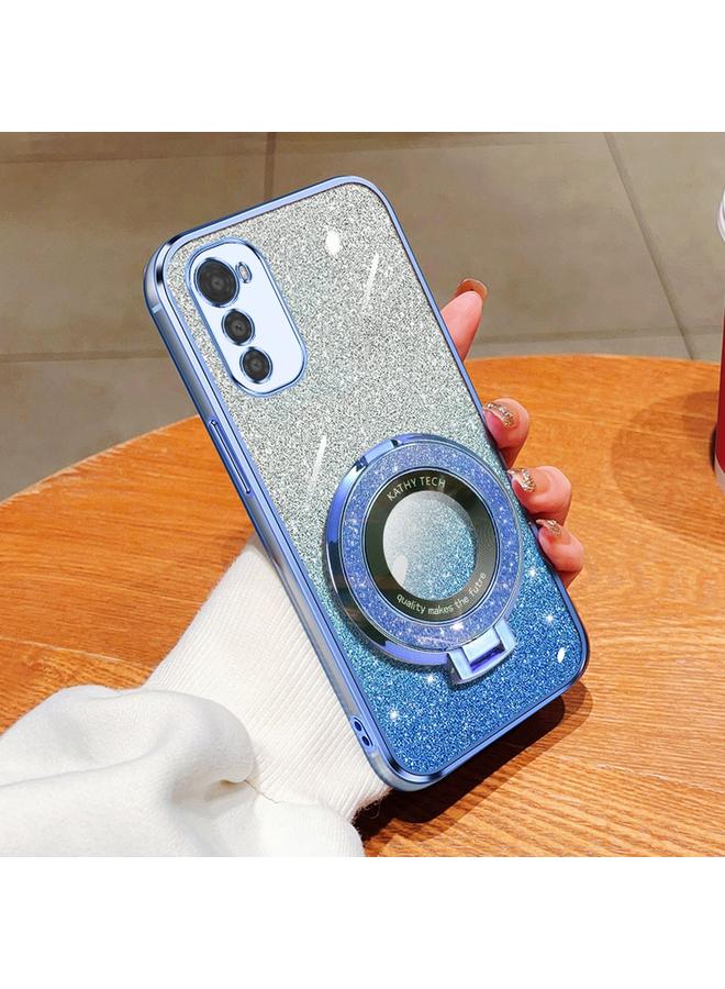 اس-توب جراب لهاتف Motorola Moto G52 / G82، جراب دائري من مادة TPU بحامل لامع متدرج مطلي - Image 1