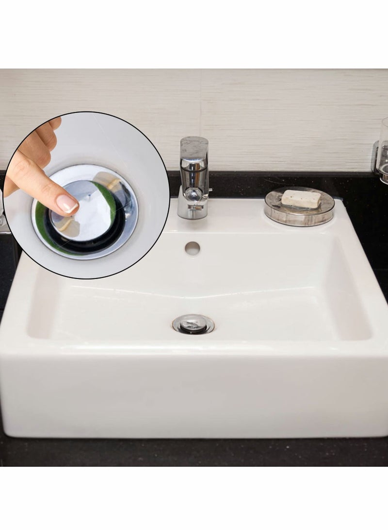 SYOSI Pop Up Click Clack Sprung Plug Stopper, Brass Bathroom Wash Basin Sink Drain Plug Stopper, Waste Sink Drain Strainer Plugs Pop-up for Washbasin Kitchen Bathroom 38mm（2 Pcs ） - Image 3
