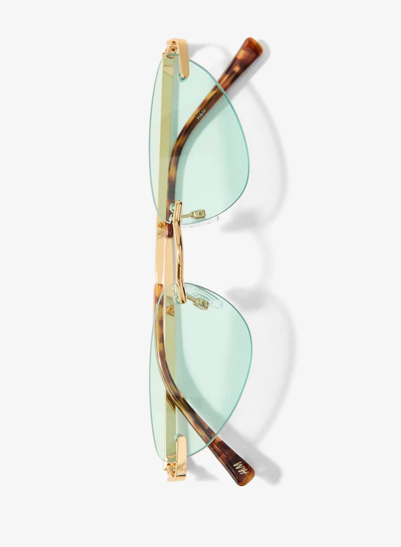 Rimless cat-eye sunglasses