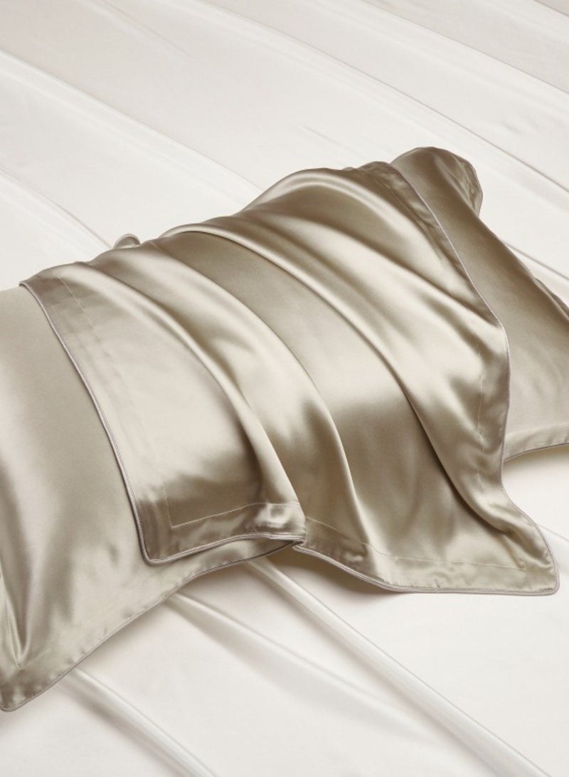 M MIAOYAN Heavy 40 Momme Silk Pillowcase | 100% Mulberry Silk Front Side | Single Pillowcase for Beauty | Silk Pillow Cover 48x74cm - Image 1