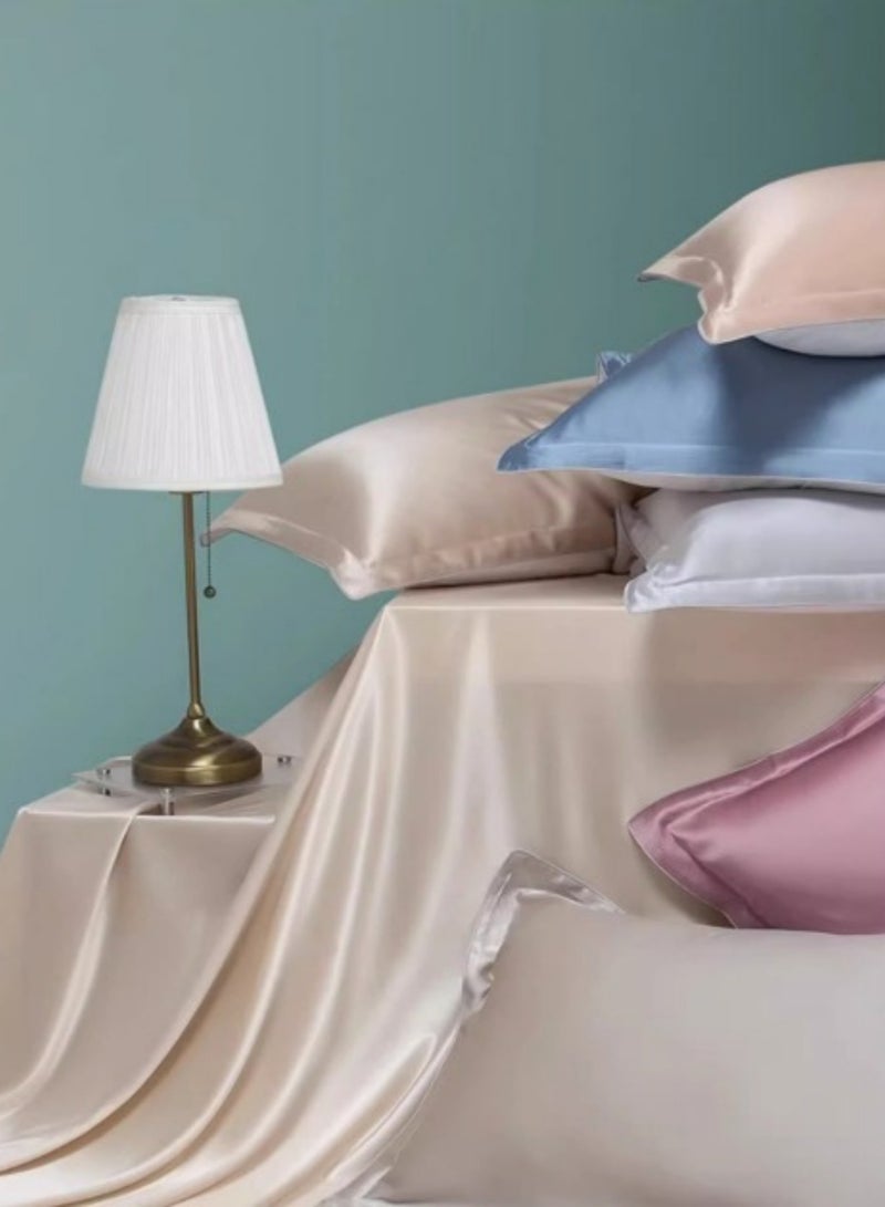 M MIAOYAN Heavy 40 Momme Silk Pillowcase | 100% Mulberry Silk Front Side | Single Pillowcase for Beauty | Silk Pillow Cover 48x74cm - Image 2