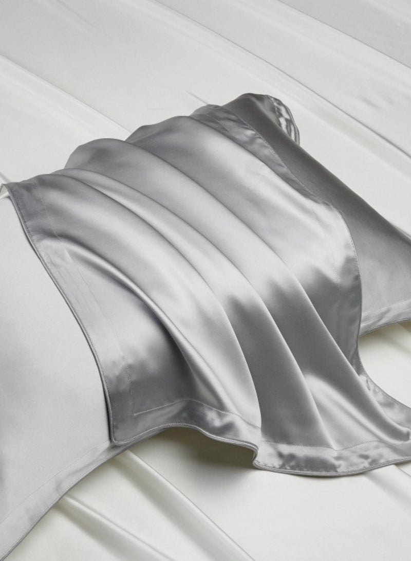 M MIAOYAN Heavy 40 Momme Silk Pillowcase | 100% Mulberry Silk Front Side | Single Pillowcase for Beauty | Silk Pillow Cover 48x74cm - Image 4