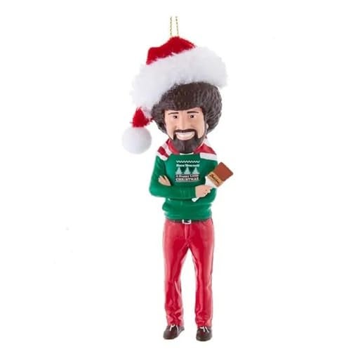 Bob Ross wHat Blown Molded Ornament
