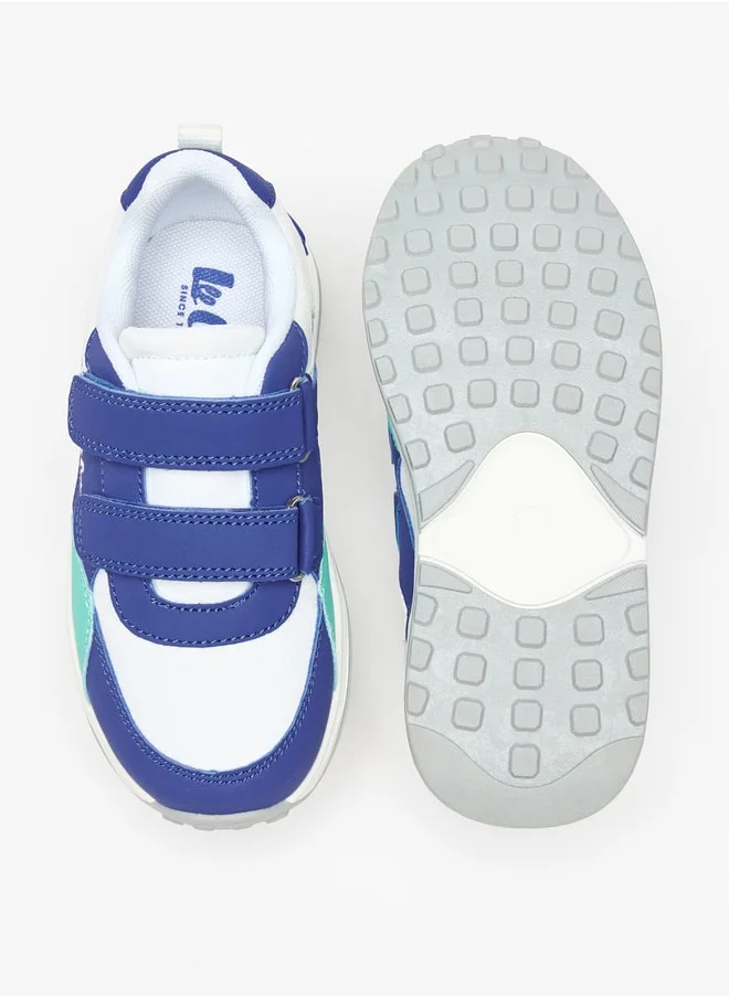 لي كوبر Boys' Panelled Sneakers with Hook and Loop Closure