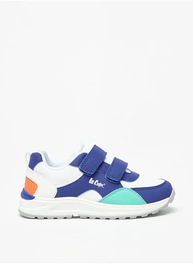 لي كوبر Boys' Panelled Sneakers with Hook and Loop Closure