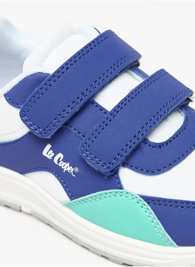 لي كوبر Boys' Panelled Sneakers with Hook and Loop Closure
