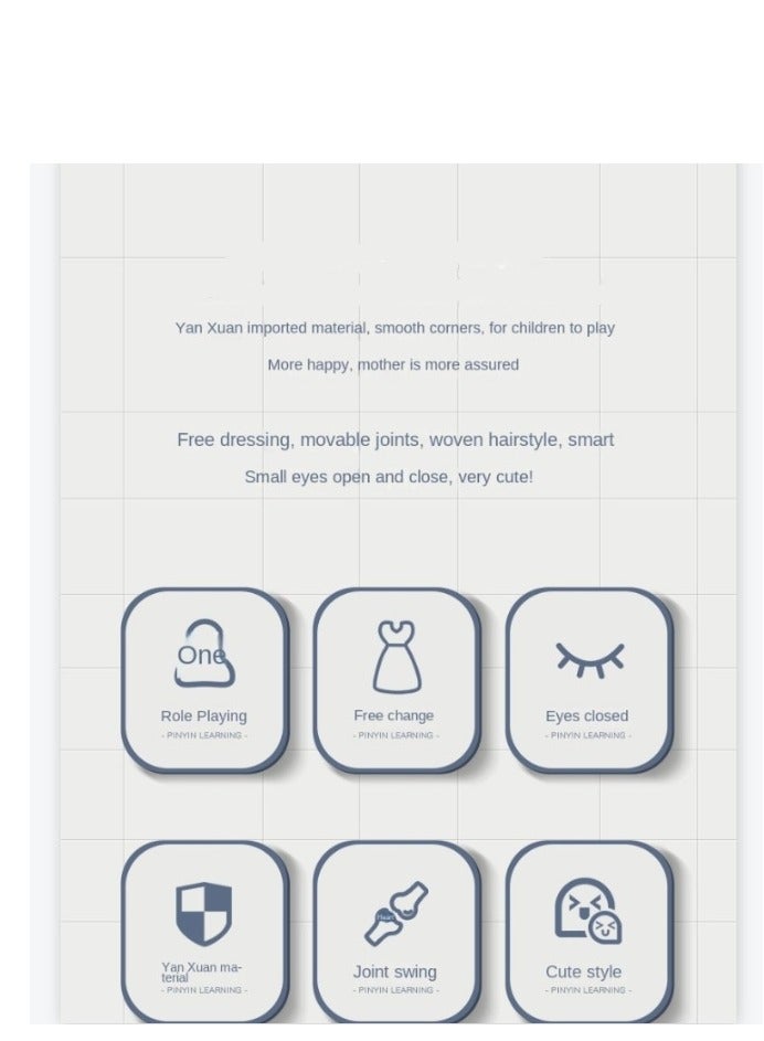 XiuWoo دمية فتاة تغيير الملابس نماذج أزياء الأميرة الجميلة دمى الأطفال الرائعة هدايا عيد الميلاد المثالية - Image 4
