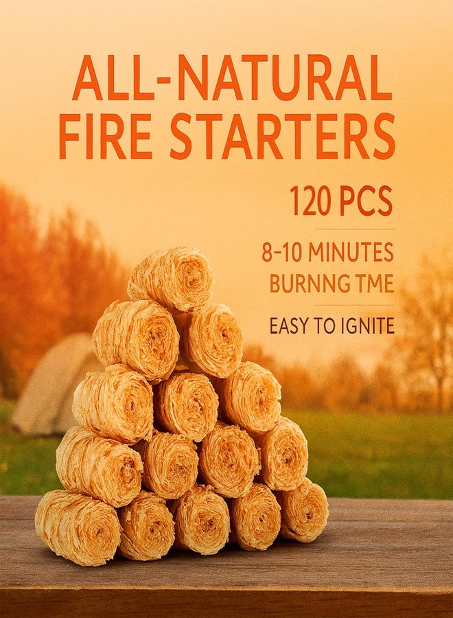 SUNLIFER 120 PCS Fire Starter – Natural Wax & Sawdust Wood Igniters for Grill, Fireplace, Camping Accessories, BBQ, and Cooking – All-Weather, 10 Min Burn - Image 2