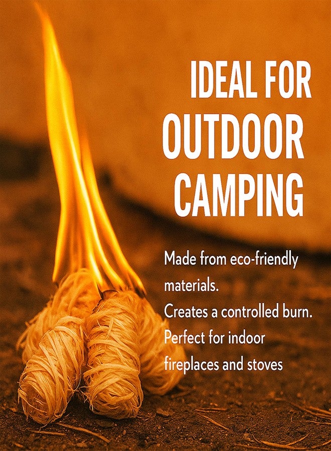 SUNLIFER 120 PCS Fire Starter – Natural Wax & Sawdust Wood Igniters for Grill, Fireplace, Camping Accessories, BBQ, and Cooking – All-Weather, 10 Min Burn - Image 3