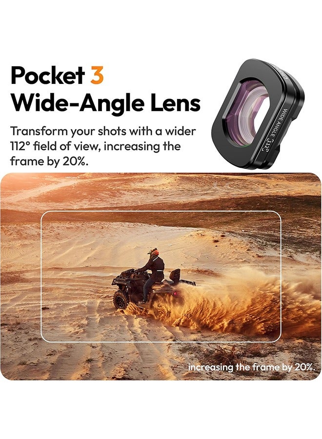يولانزي عدسة ULANZI F35 بزاوية عريضة 112°، العدسة متوافقة مع ملحقات DJI Osmo Pocket 3، بقوة مغناطيسية/مغطاة من الجانبين/زجاج بصري عالي الدقة - Image 3