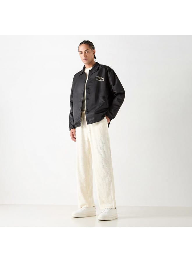 STARTER Starter Logo Detail Collared Biker Jacket with Long Sleeves and Pockets  - Image 2