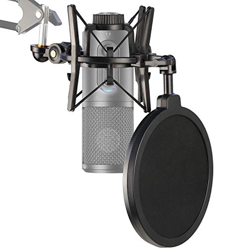 YOUSHARES ATR2500X Shock Mount with Pop Filter, Windscreen and Shockmount to Reduce Vibration Noise Matching Mic Boom Arm Stand for Audio-Technica ATR 2500X and ATR2500 USB Condenser Microphone by YOUSHARES - Image 1