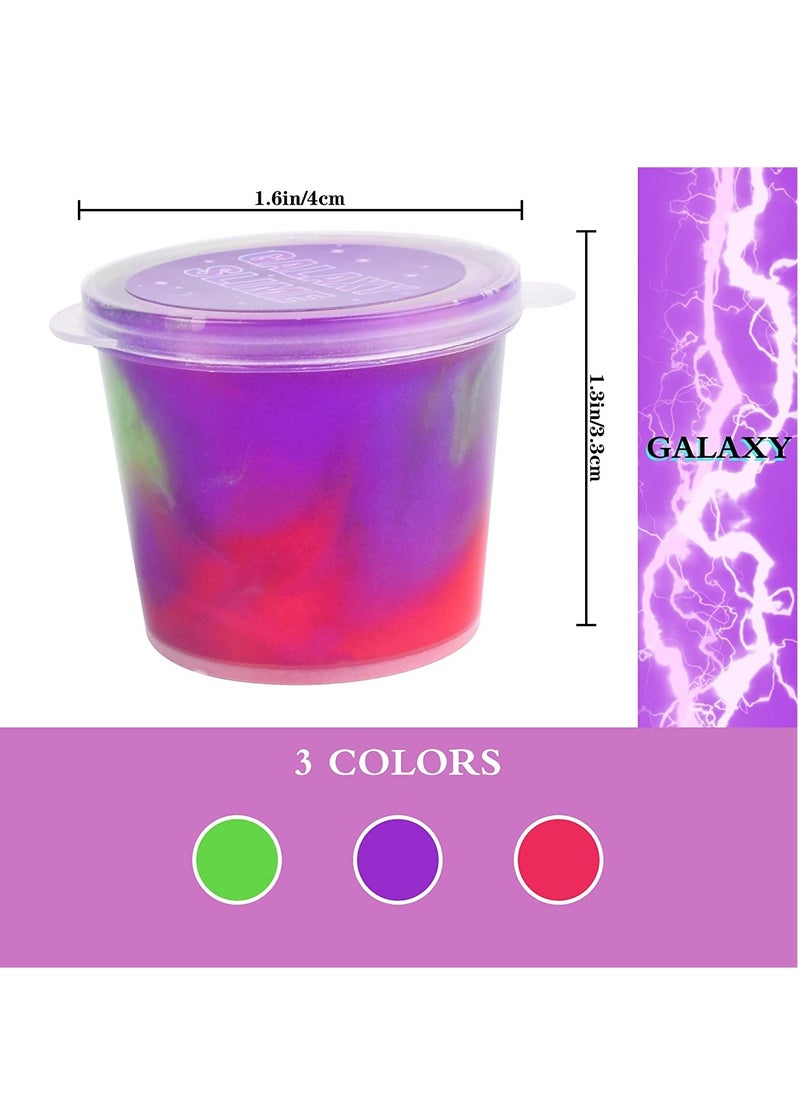 Galaxy Slime Kit with 25 Pack,Slime Party Favors for Kids, Non Sticky,Wet,Soft Sludge Toy Mini Slime Bulk