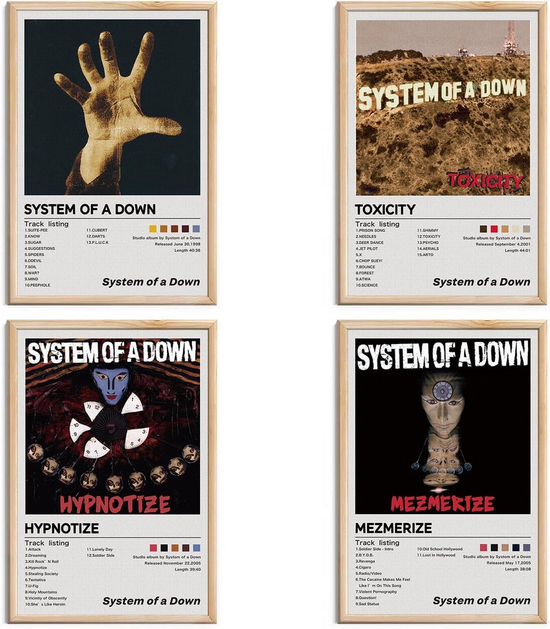 HOME TROVE  System of a Down Posters Music Album Cover Signed Limited Posters Prints Canvas Wall Art Room Aesthetic Set of 4 for Teen and Girls Dorm Music Classroom Decor 8x12 inch Unframed - Image 5
