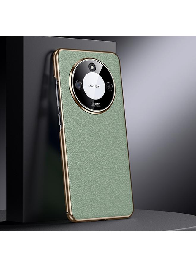 Green Tiger Case For Honor X60 Genuine Leather PC Phone Case - Image 1