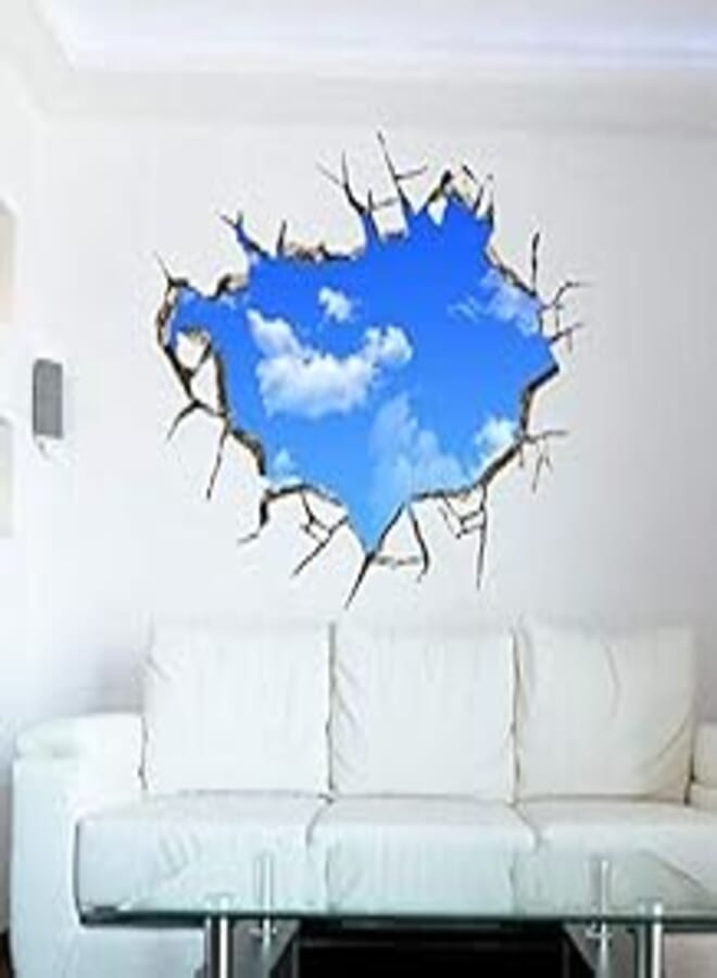 3D Blue sky and white clouds ceiling wall sticker Living room bedroom walls sticker