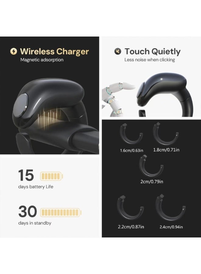 Tasbih Zikr Smart Praise Ring, Adjustable Praise Ring Finger Counter with 5 Sizes (16/18/20/22/24mm), APP Support Digital Counter Prayer Reminder Rings, Waterproof 4 Digit Finger Counter Zikr Ring for Muslims (Black) - Image 5