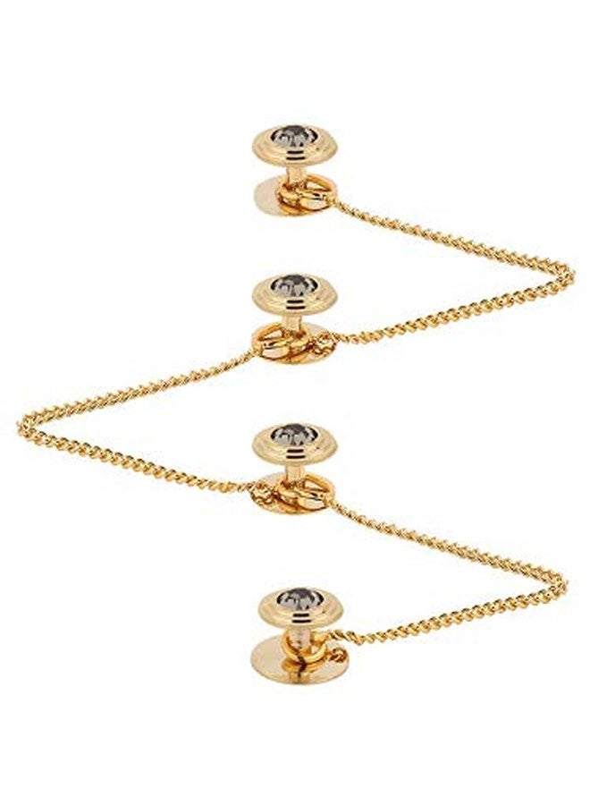 TRIPIN Brass Kurta Buttons with Diamond Crystal and Chain TNSPKURTA2011 - Image 1
