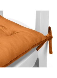 Rest Pack Of 2 Velvet Soft Chair Pad With Seat Ties Suitable For Garden , Kitchen And Office Chairs Indoor And Outdoor Tan 40X40Cm  - Image 2