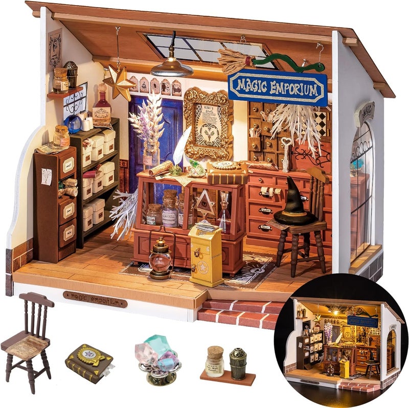 Rolife DIY Miniature House Kit Magic House Tiny House Kit for Adult to Build Mini House Making Kit with Furniture Halloween for Family and Friend Kikis Magic Emporium - Image 2