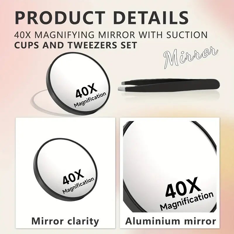 Manufacturer 40/50 Times Suction Cup Wall-Mounted Large Round Mirror Portable High-Definition Mirror Auxiliary Beauty Mirror - Image 2