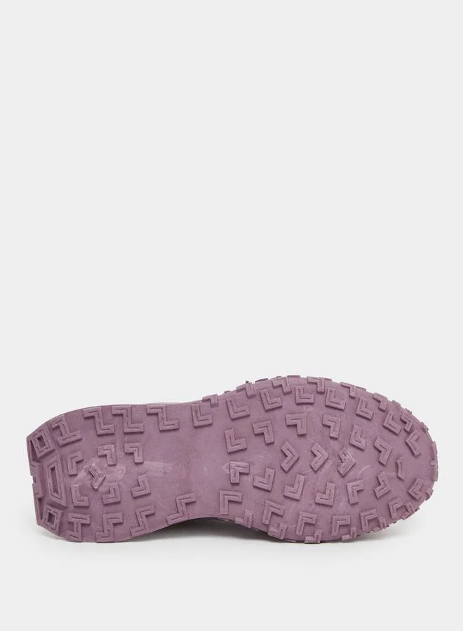 Styli Styli Textured Sole Striped Lace Up Sneakers