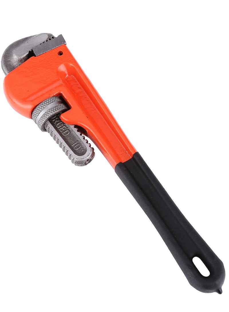 BMB tools Heavy Duty Pipe Wrench 8 Inch|Straight Pipe Wrench with Drop Forged| Heat-Treated Cr-Mo Floating Hook Jaw and Ductile Casting Iron I-Beam Handle, Orange/Black - Image 1