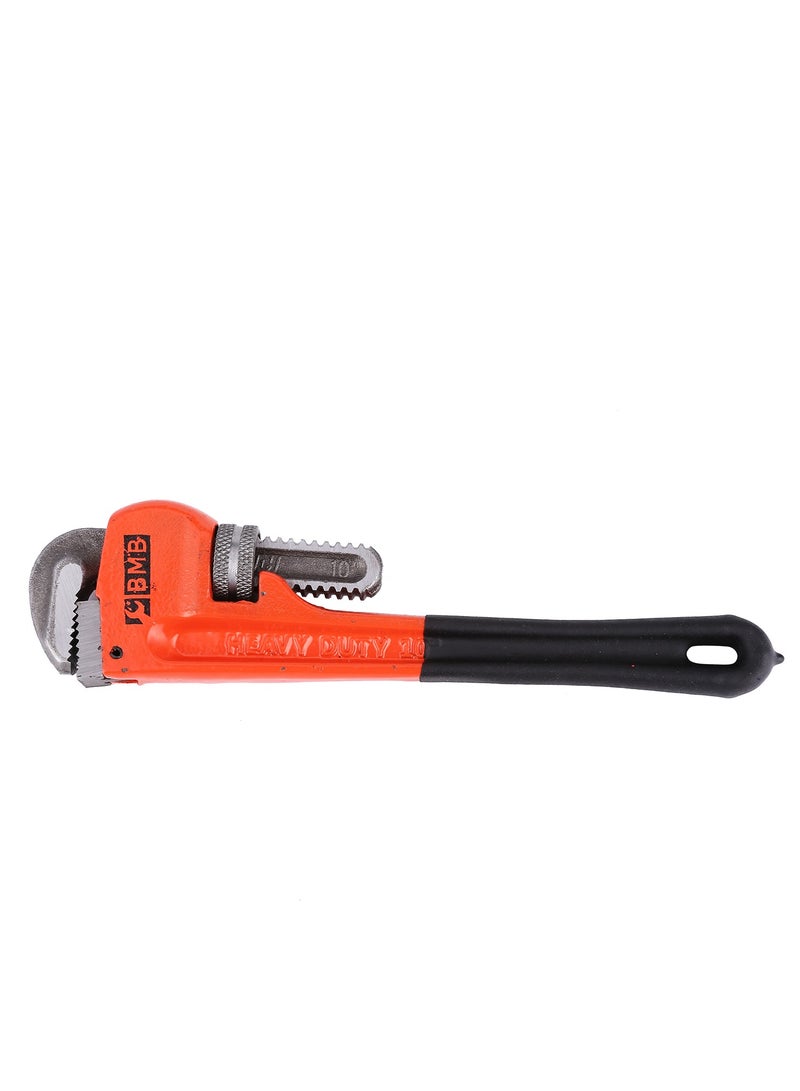 BMB tools Heavy Duty Pipe Wrench 8 Inch|Straight Pipe Wrench with Drop Forged| Heat-Treated Cr-Mo Floating Hook Jaw and Ductile Casting Iron I-Beam Handle, Orange/Black - Image 4