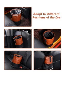 SYOSI Collapsible Car Bin, Universal Traveling Portable Car Bin Storage, Tidy Water Resistant Leather Pop up Car Bin Storage, Hook Hanging Car Bin for Front, Back of Car, 1 Pcs  - Image 5